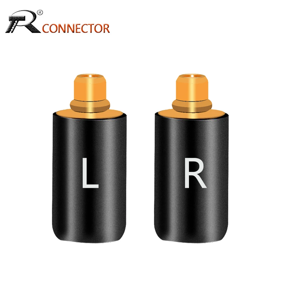 2pcs/1pair Enthusiasts Jack L/R MMCX Black/Silver Earphone Pin Plug For Shure ED5 SE535 Gold Plated Connector