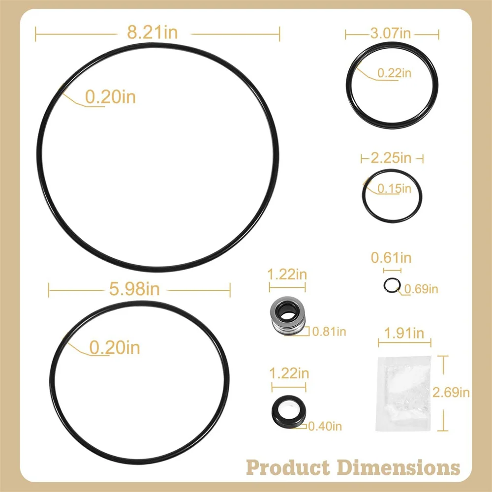 Pool Pump Gasket Seal O-Ring Rebuild Kit for SuperFlo SuperMax Kit 78, Replace The PS-200 Shaft Seal and O-Ring Kit Repair Parts