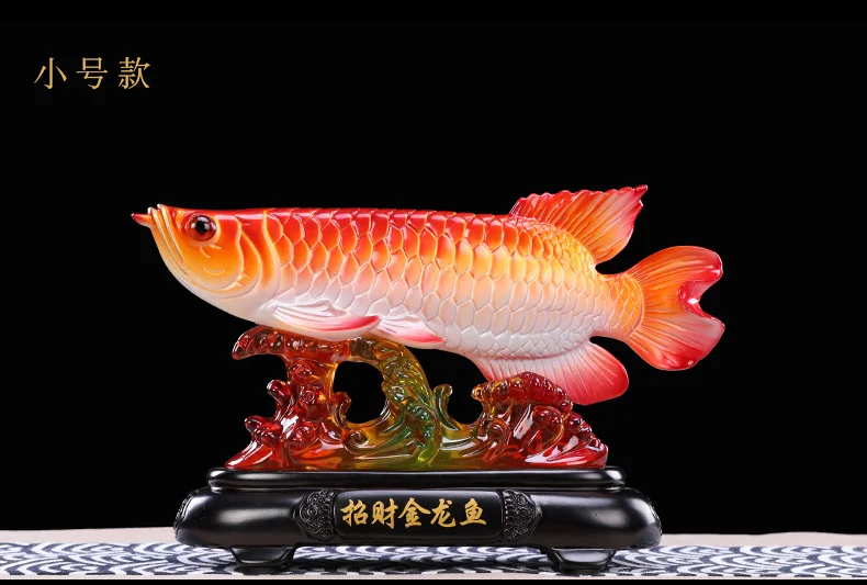 Good luck FENG SHUI decorative statue HOME OFFICE company SHOP TOP Efficacious Talisman Money Drawing Arowana Golden Fish