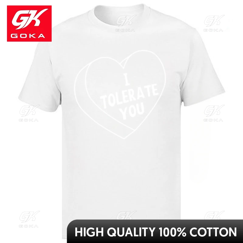 I Tolerate You Tops Shirt Faddish Crewneck Cool Pure Cotton Male T-Shirt Print Tops & Tees Wholesale