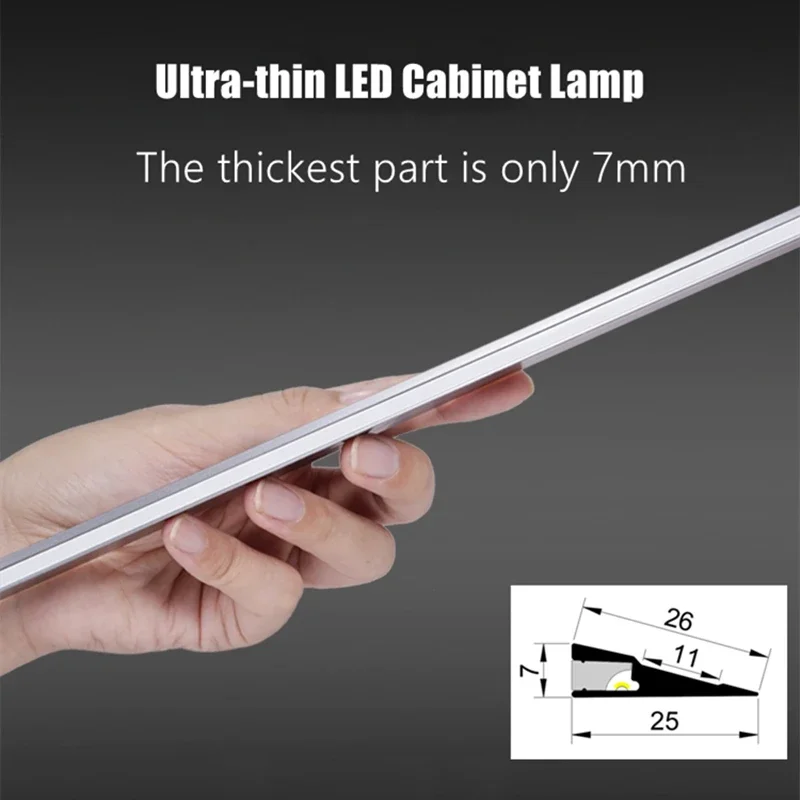Under Cabinet Light Surface mounted Ultra-thin 45 Degree Aluminum Profile Kitchen Wardrobe Lighting LED Channel Bar Strip Lights