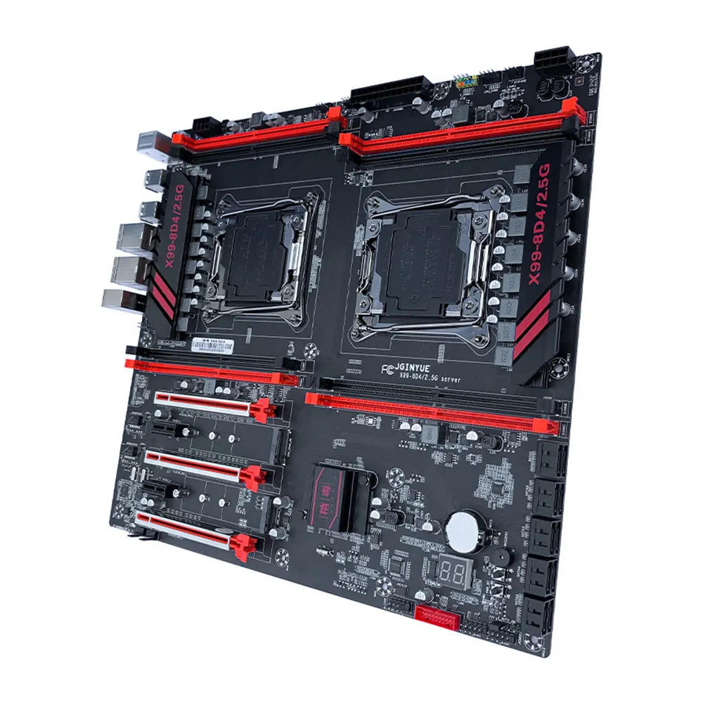 Imagem -03 - Placa-mãe de Cpu Dupla Lga 20113 Suporta Xeon e5 v3 Cpu v4 Memória Ddr4 Canais Placa de Rede Dupla 2.5g X998d4 Jginyue-x99