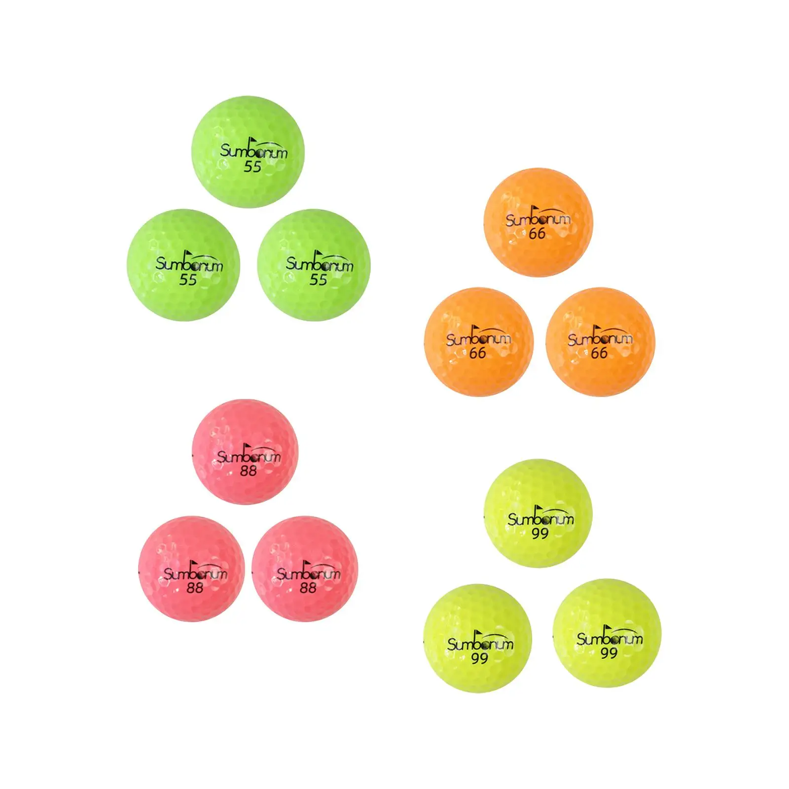 

3 шт. мячи для гольфа, двухслойные тренировочные мячи для гольфа с максимальным расстоянием 1,68 дюйма для гольфа, аксессуары для гольфа Driving Range Play или Practice Yard