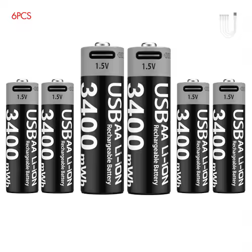 Kuugro Li-ion AAA and AA Rechargeable Batteries USB Lithium-ion 3400mWh 1.5V AA Rechargeable Batteries+1100mWh 1.5V AAA Battery - Image 11
