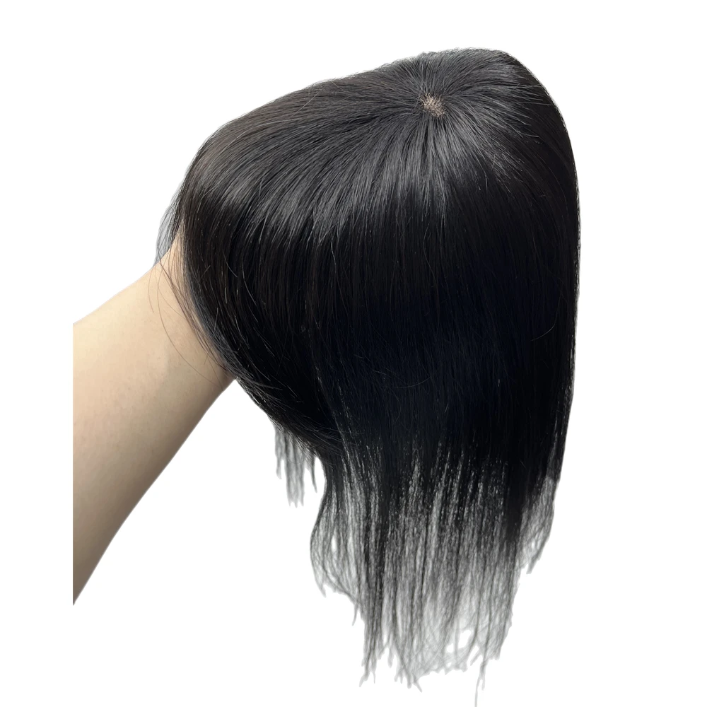 Toppers ผมสําหรับผู้หญิง Bangs ผมมนุษย์จริง Toppers สําหรับผู้หญิงผมบางชิ้นผมสีขาวผมตรง