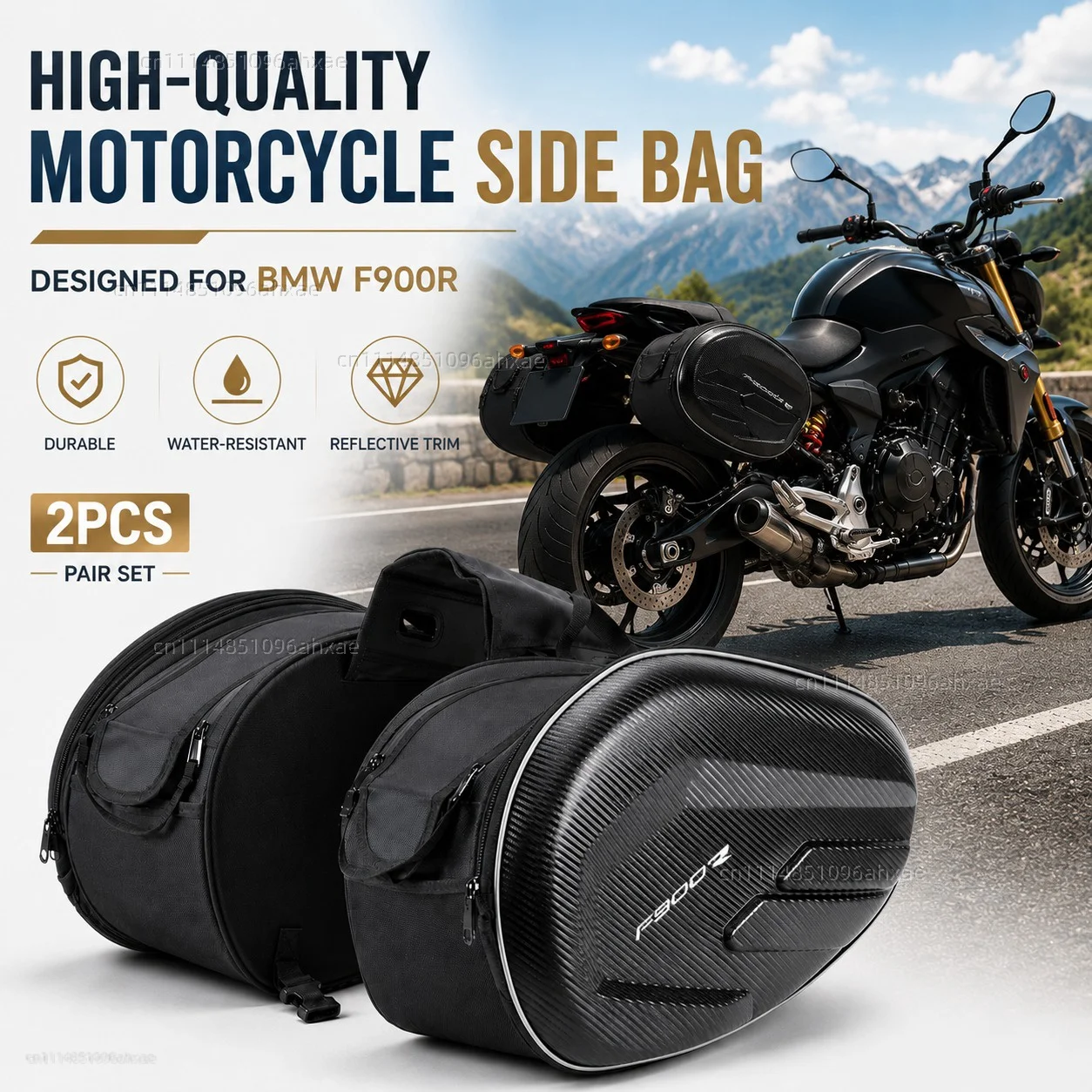 For BMW F900R F900 R F 900R 2009-2020 2019 2018 2017 2016 2PCS Motorcycle Pannier Bags Luggage Saddle Bags Side Storage Fork