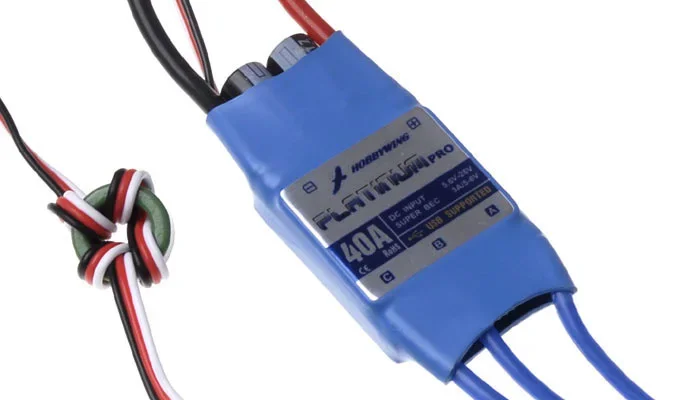 

HobbyWing Platinum-40A-PRO Brushless motor ESC for Trex 400/450 High performance helicopter build 2S-6S BEC 3A @ 5.25V / 6V 38g