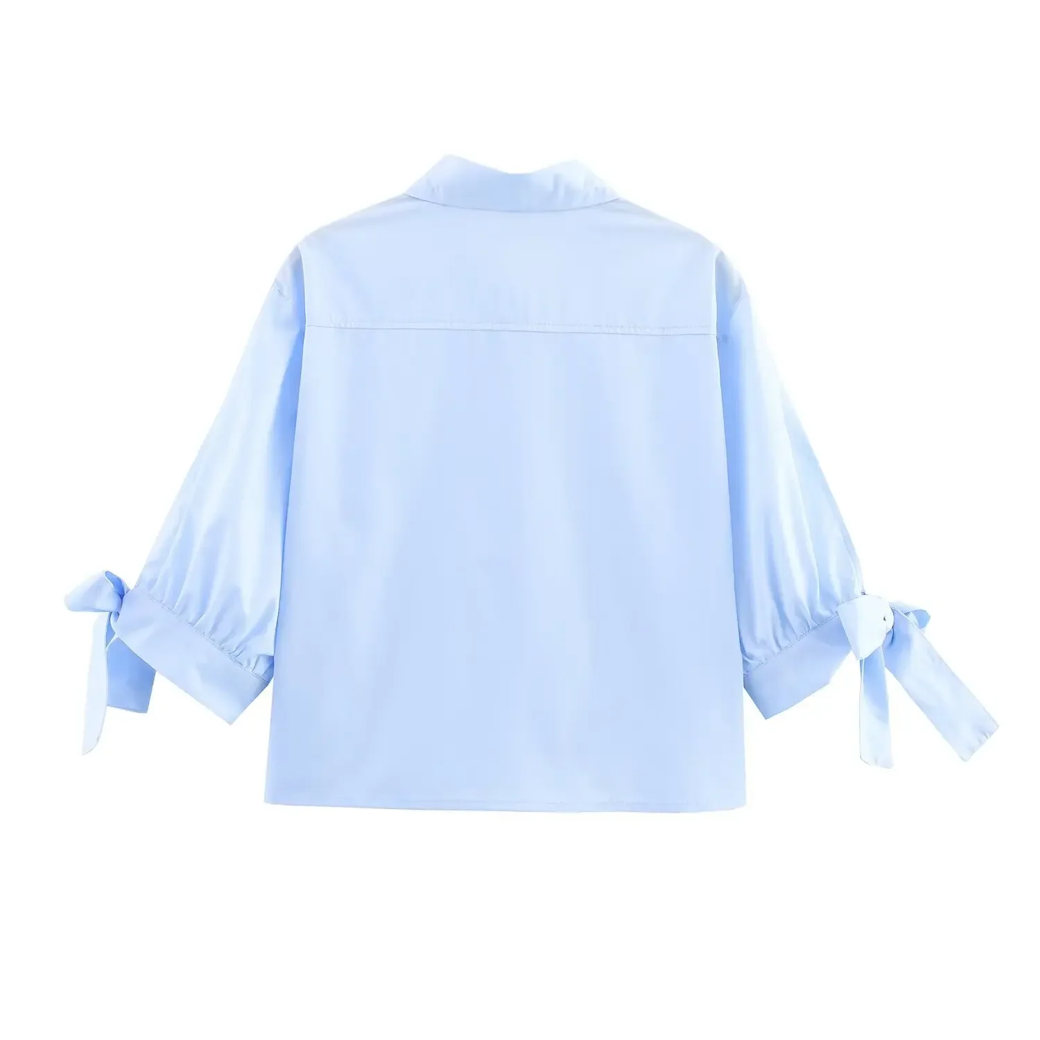 Women's Vintage Chic Shirt Casual Short Sleeve with Bow Button up Polyester Blouse Fashionable 2298094