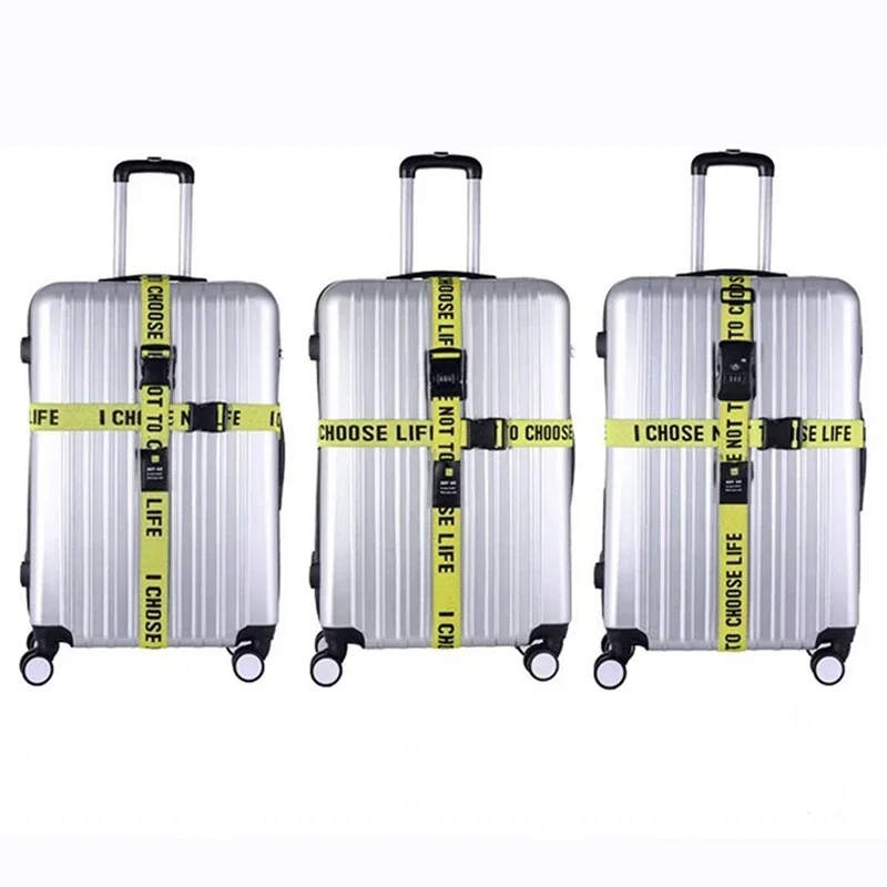 Three Models Customs Lock Luggage Cross Belt with Password Adjustable Travel Suitcase Straps Luggage Accessories