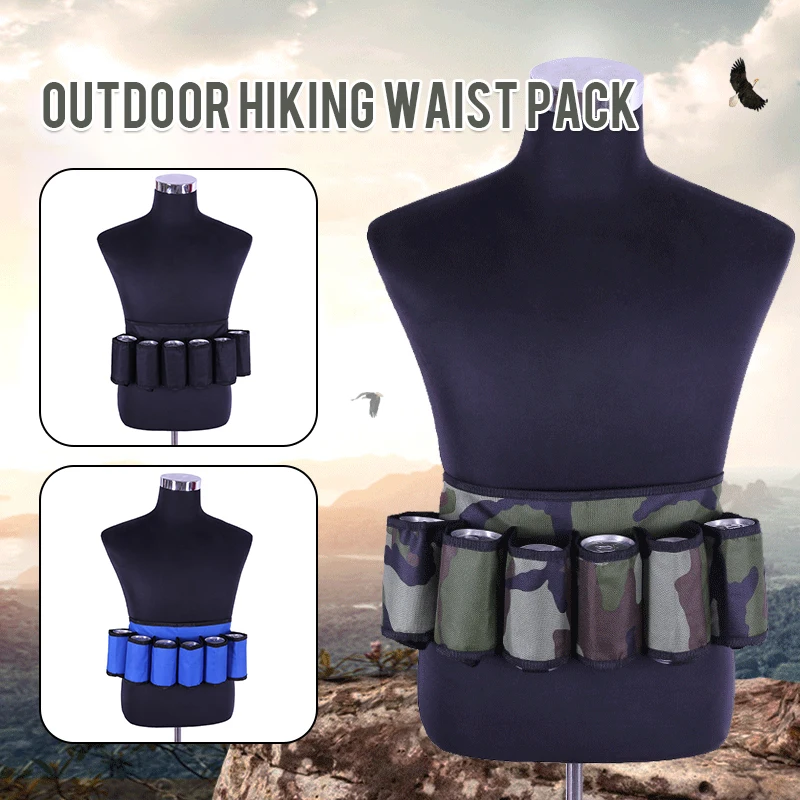 Outdoor Beer Belt Mountaineering Camping Hiking Portable Beverage Belt Bag Wine Bottle Rack Hanging Organizer  Party Pocket