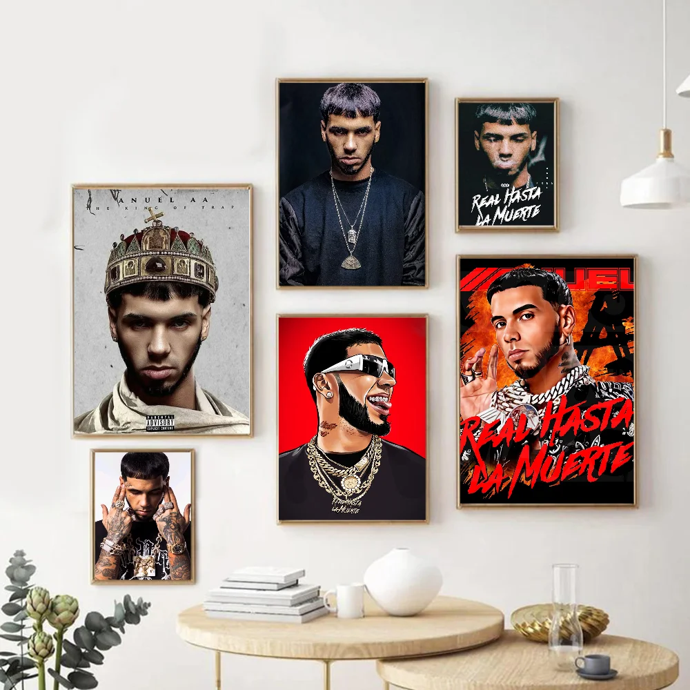 

Anuel AA DIY Sticky Poster Whitepaper Prints Posters Artwork Vintage Decorative Painting