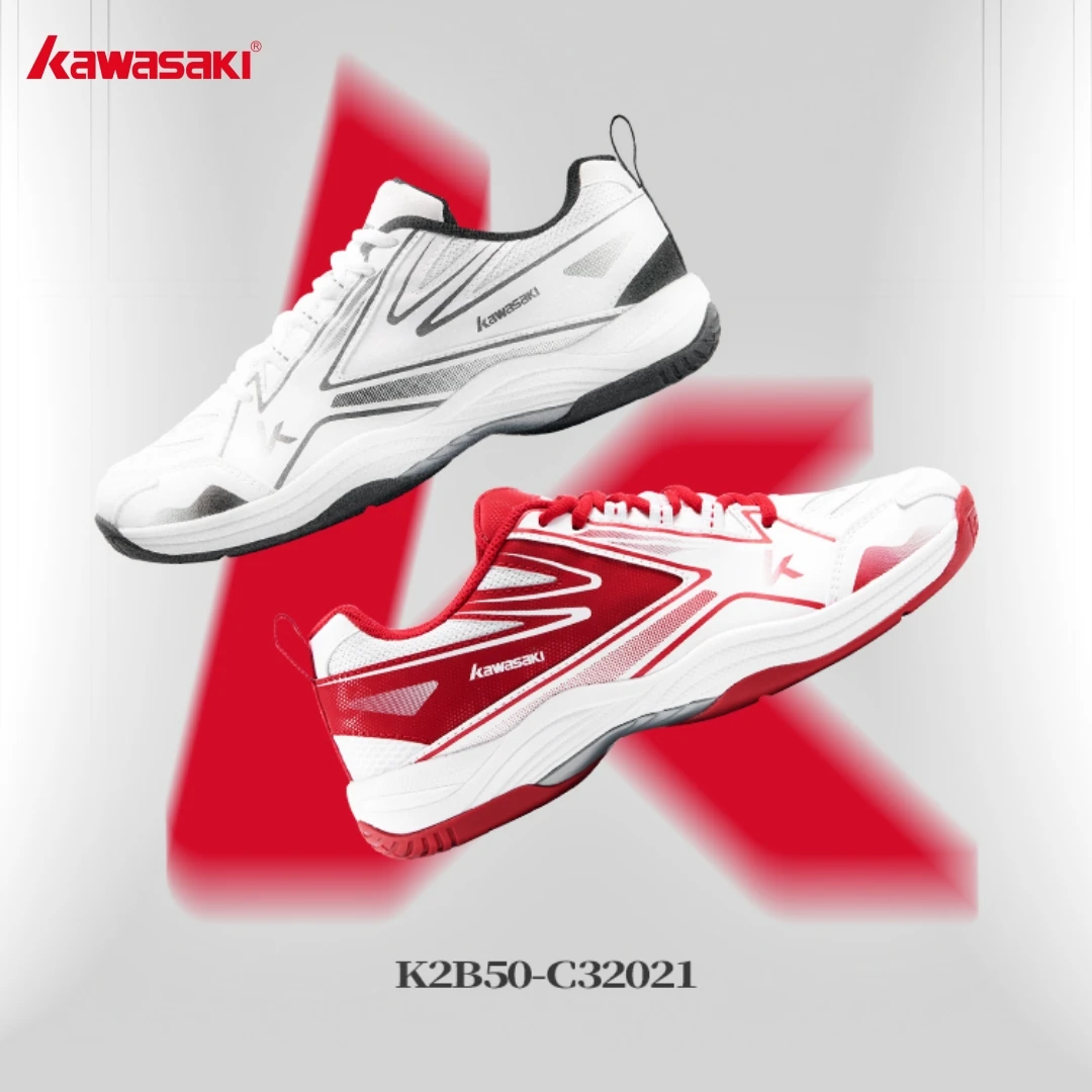 Kawasaki Original Urltra-Light Badminton Shoes K2B50-C32021 Anti Twist Ankle Protection Professional Sports Table Tennis Shoes
