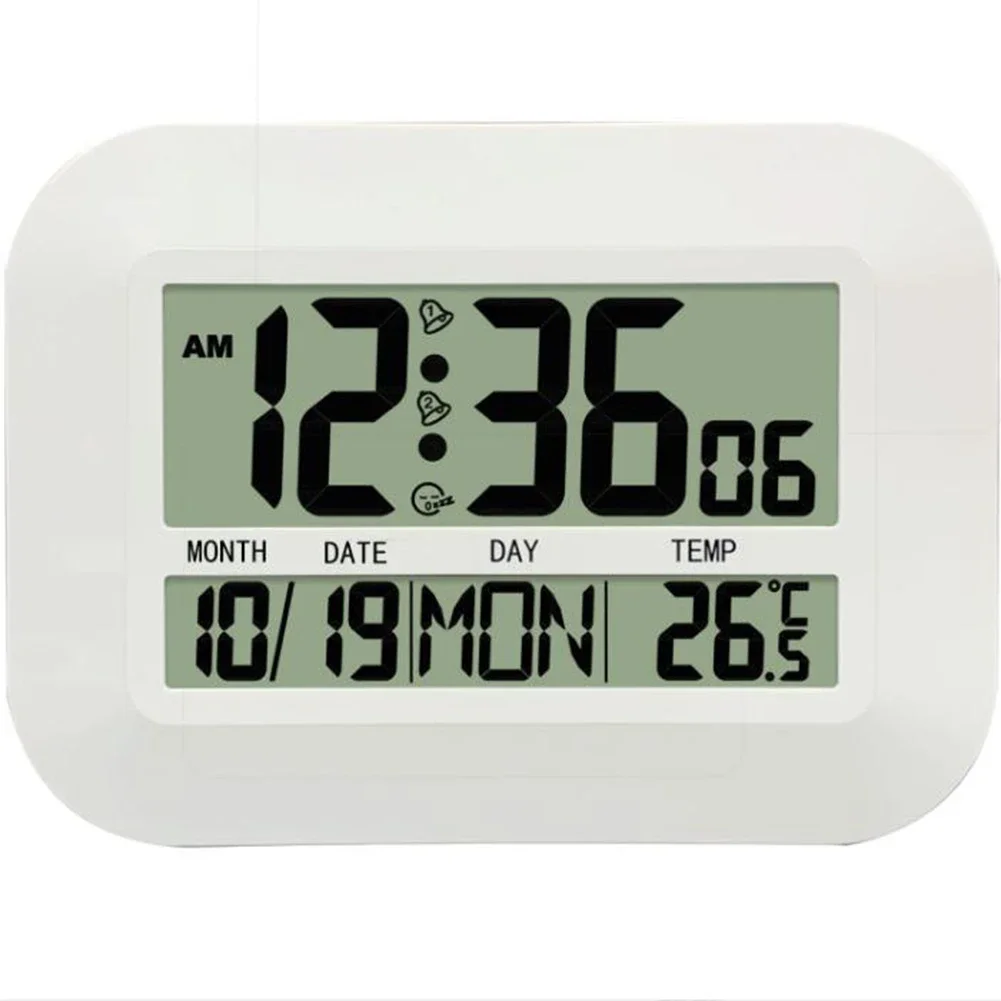 Living Room Decor Digital Wall Clock Daily Use Home Environment 24.9*18.3*2.3cm Alarm Settings Attractive Addition