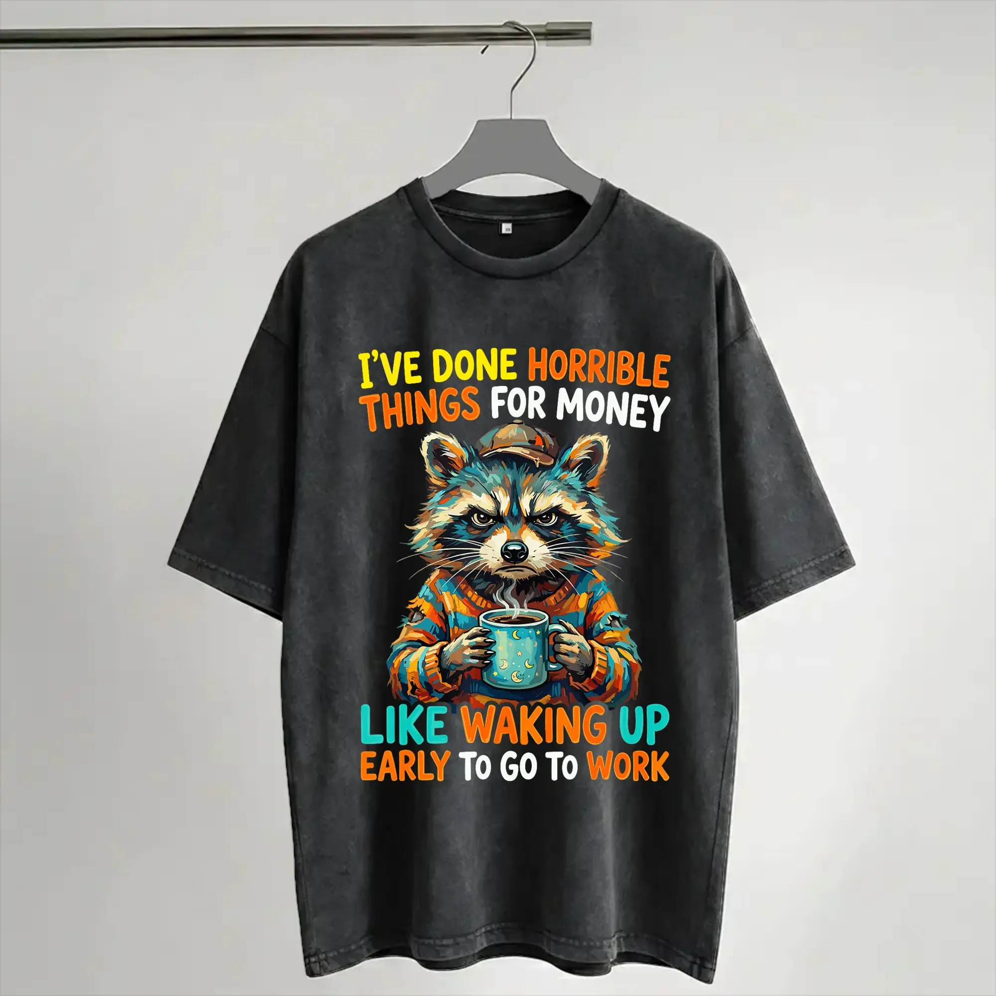 I've Done Horrible Things for Money T Shirt Hip Hop Washed Cotton Harajuku T-Shirts  Casual for Men Women Streetwear