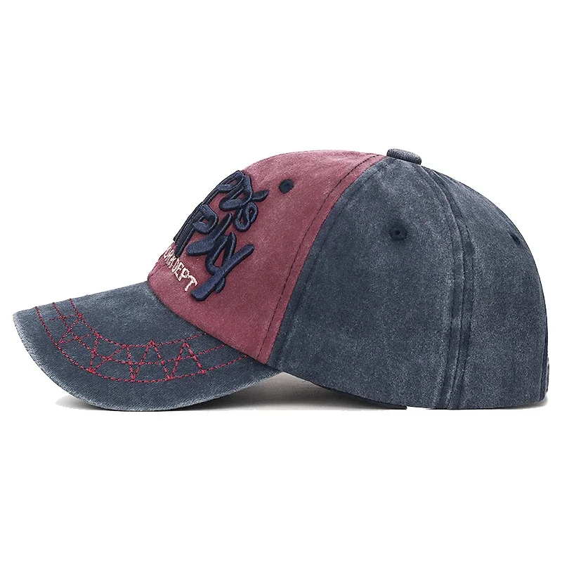 New Korean Style Washed Three-Dimensional Embroidered Letters Baseball Cap For Men and Women Youth Imitation Old Sun Hat