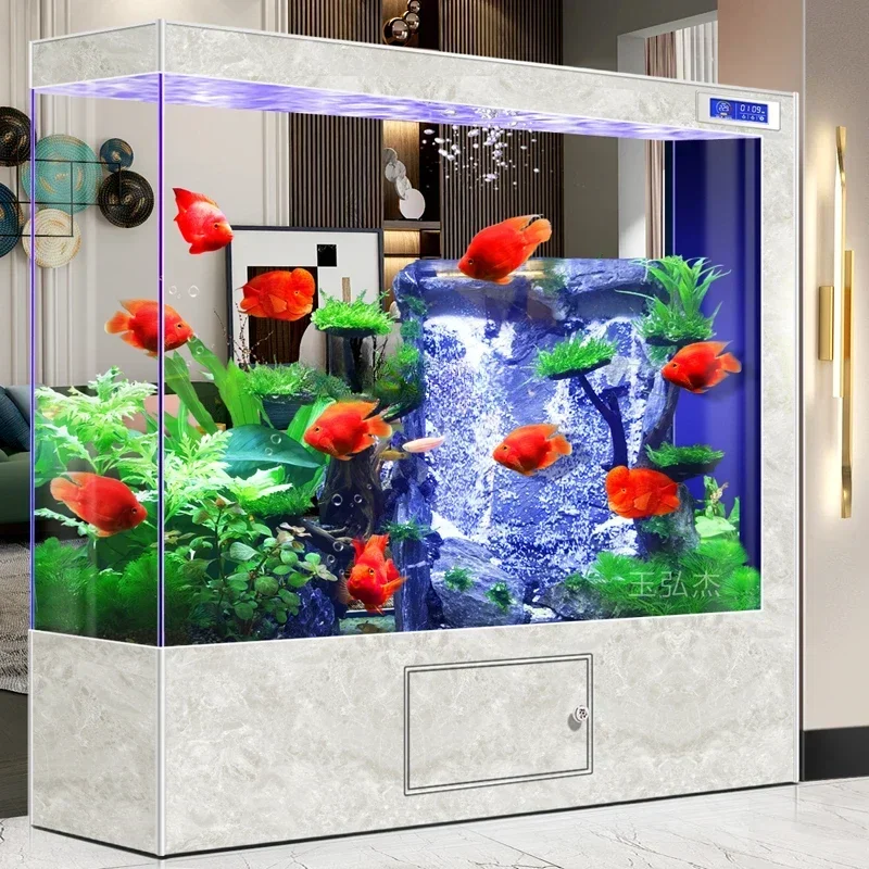 

Automatic Circulating Water Purification Simple Partition Screens Medium and Large Floor Glass Aquarium Fish Tank