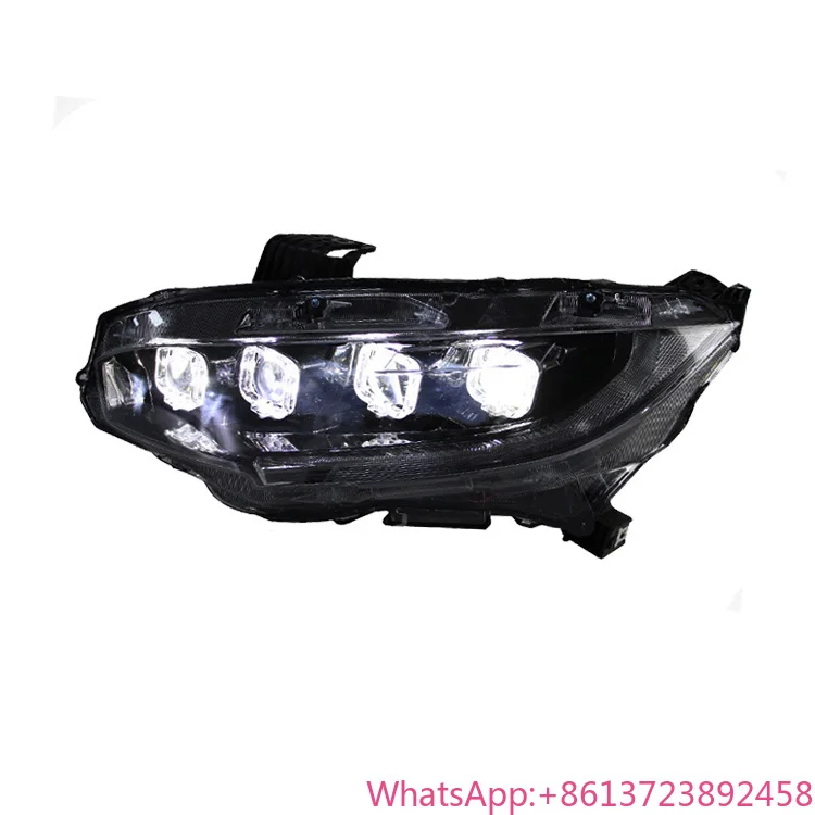 

Auto Parts DRL Head Light FOUR Lens Front Light Assembly Head Lamp LED Headlights for Honda Civic 10th 2016-2020 Bugatti Style