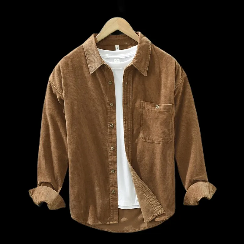 Corduroy Long Sve irt Losse werkkleding voor heren irt Vintage Japanse Sle Lente Herfst Casual Faion Polyestervezel