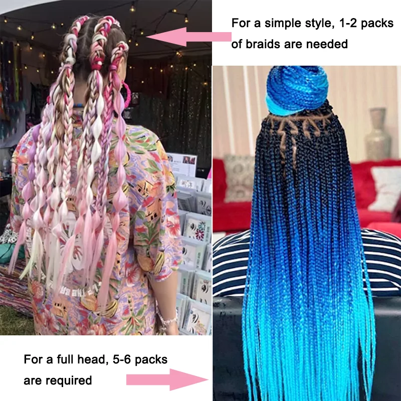 5 قطعة/الوحدة 24 بوصة جامبو أومبير جدائل شعر صناعية ملحقات ارتفاع درجة الحرارة صندوق الألياف الضفائر الشعر للفتيات والأطفال #3