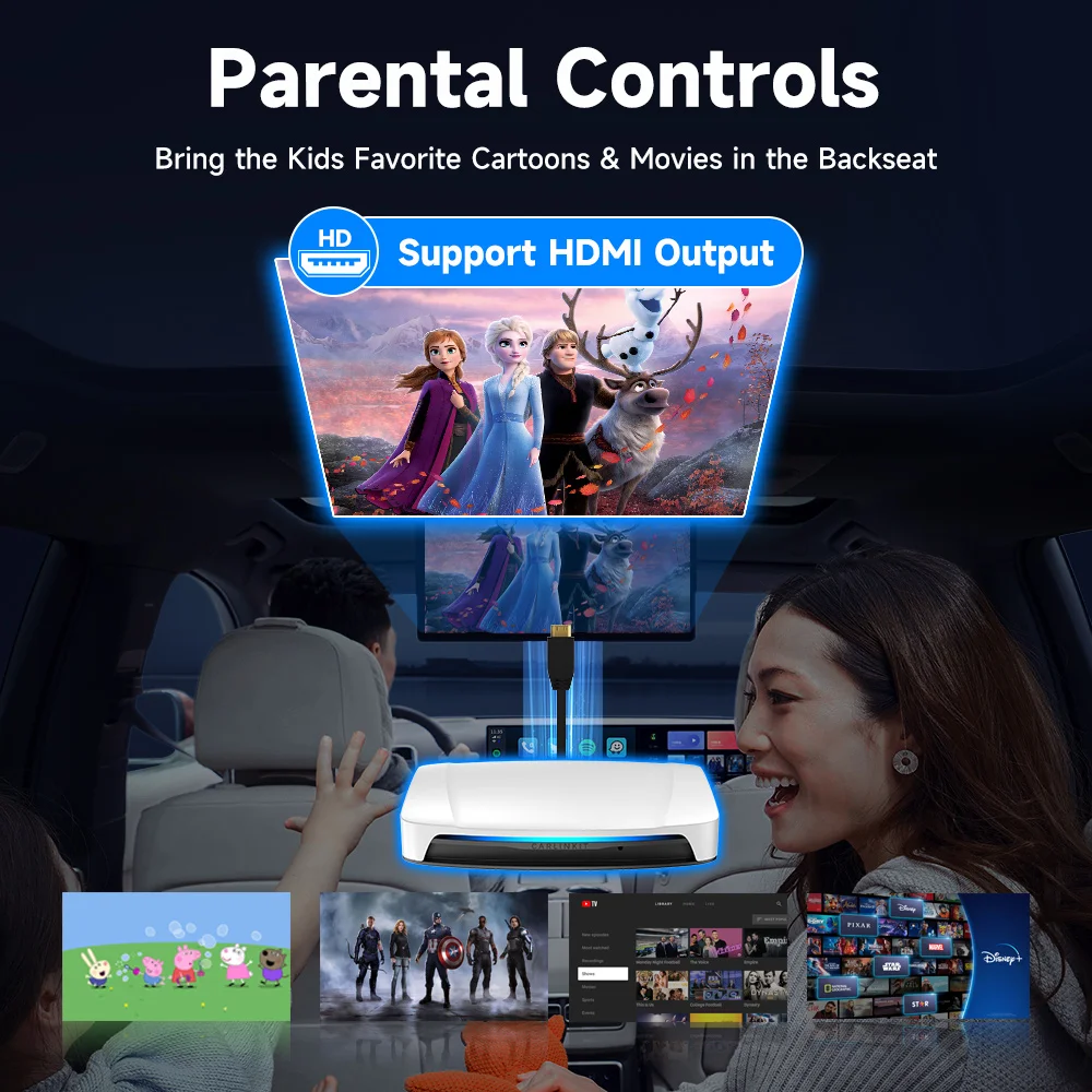 2024 Nieuwe Carlinkit Android 13 Carplay Ai Box Hdmi Draadloze Carplay Android Auto Tv Video Box Qualcomm Sdm660 SM6225, 8-Core Gesplitst Scherm