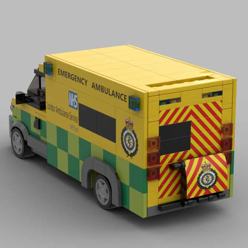 

MOC-73958 City Traffic Ambulance Building Block Model,552Pieces, Boys' and Children's Birthday Christmas Building Block Toy Gift