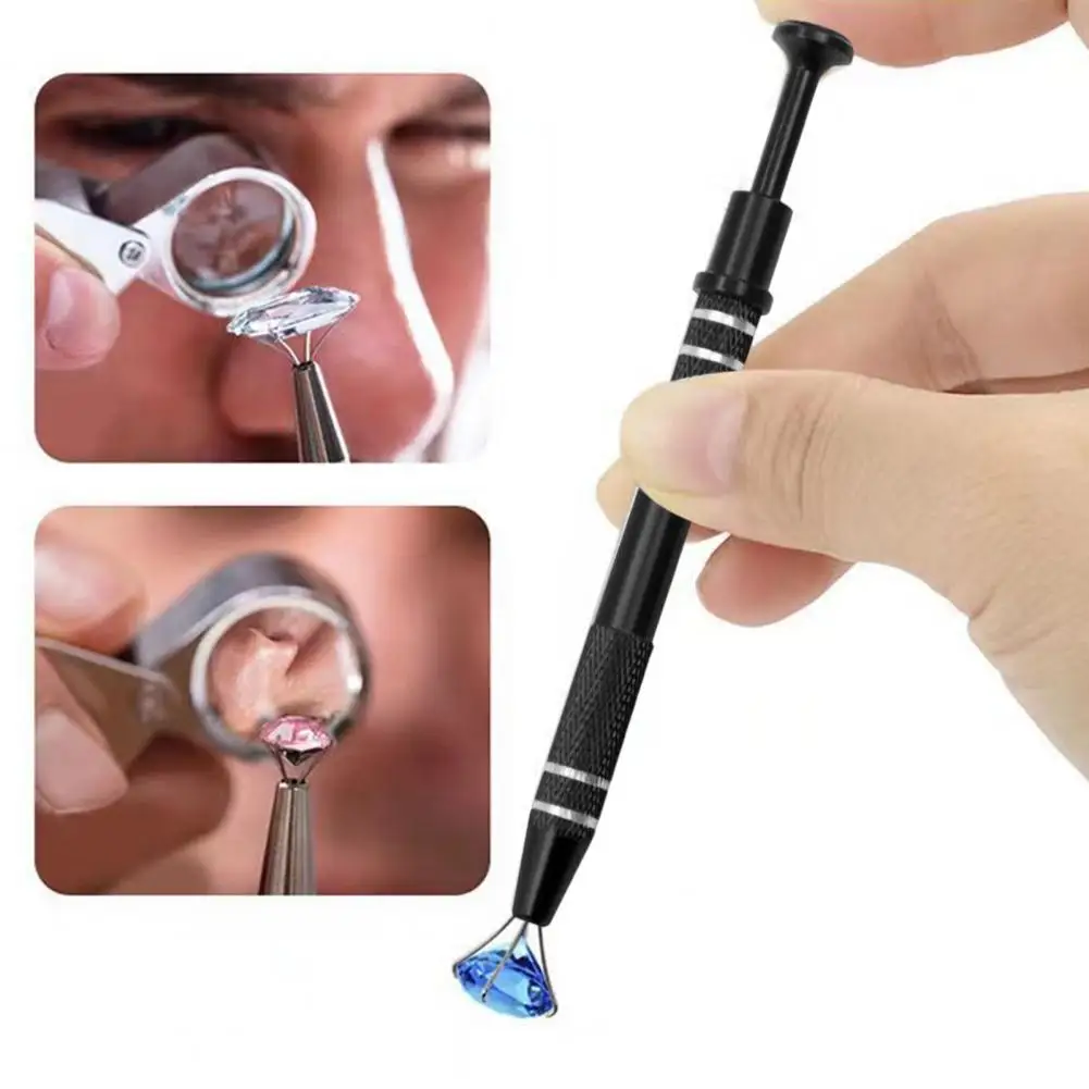 Jewelry Ball Grabber Tool 4-Claw Chip Pickup Tweezers Stainless Steel Retractable Grabber for Pearl Small Parts Jewelry Repair