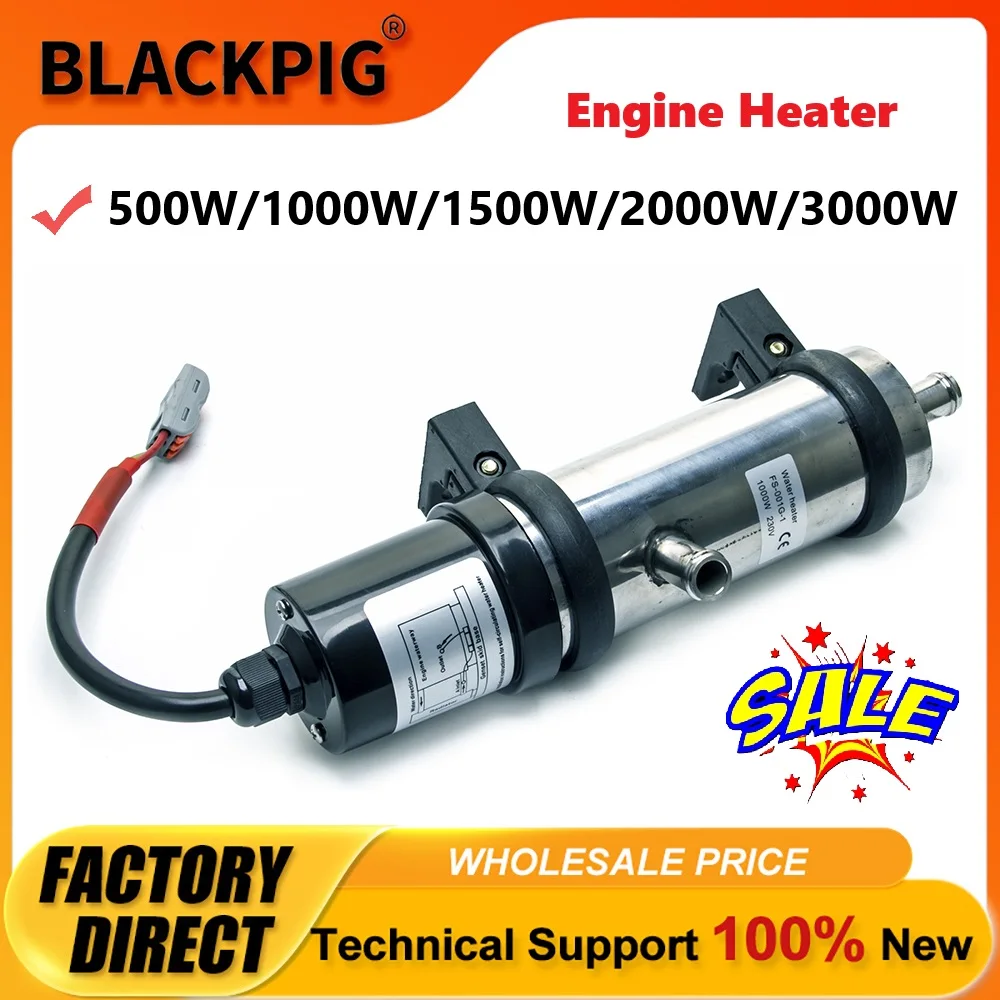 Stainless Diesel Engine Heater 500W 1000W 2000W 3000W Self-circulating Preheater Thermostat Water Heaters For Generator Parts