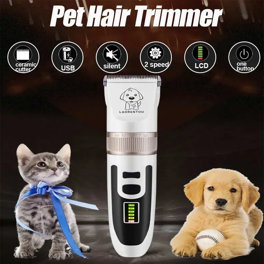 11PCS Pet Cat Hair Clipper for dogs Rechargeable Grooming Shaver professional Set Electric Shear Hair Trimmer for Animal kit