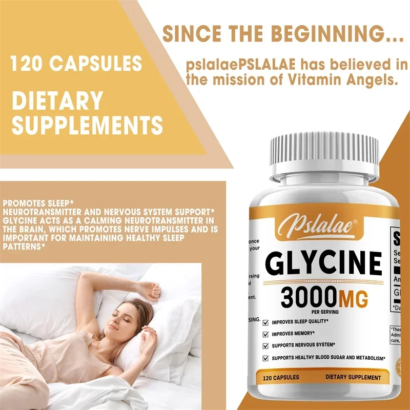 Glycine Supplement - Promotes Restful Sleep, Supports Cognitive Function, Emotional Balance and Neurological Health