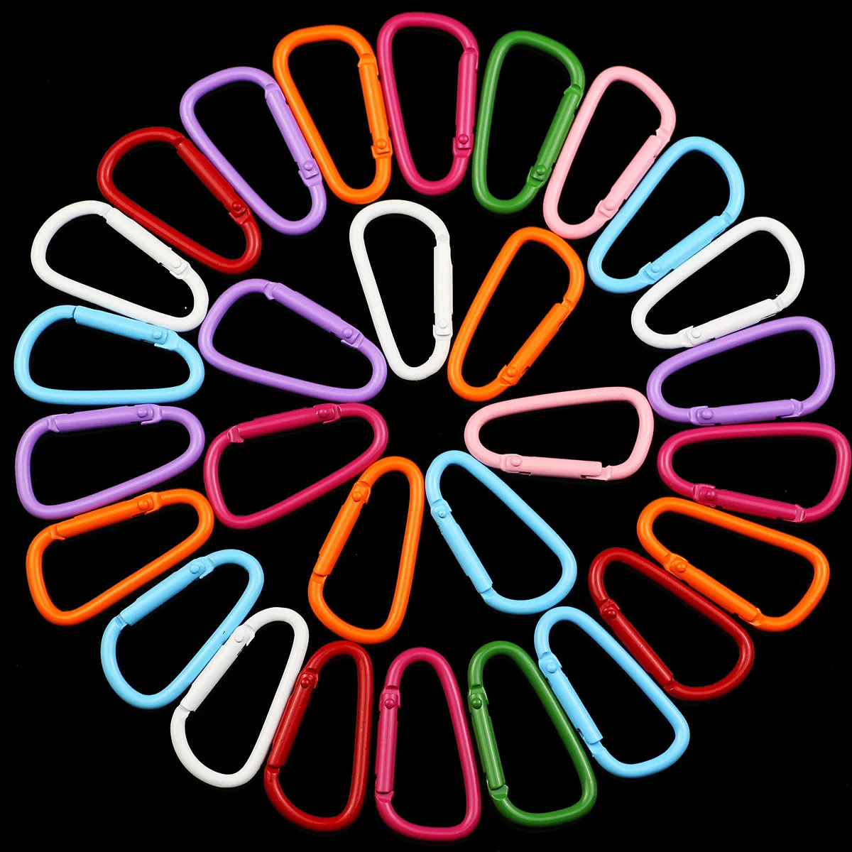 35mm 3-20pcs Multi-color Mixed D-Shape Lacquered Hiking Keychain Colorful Loose Keychains For Jewelry Making DIY Accessories