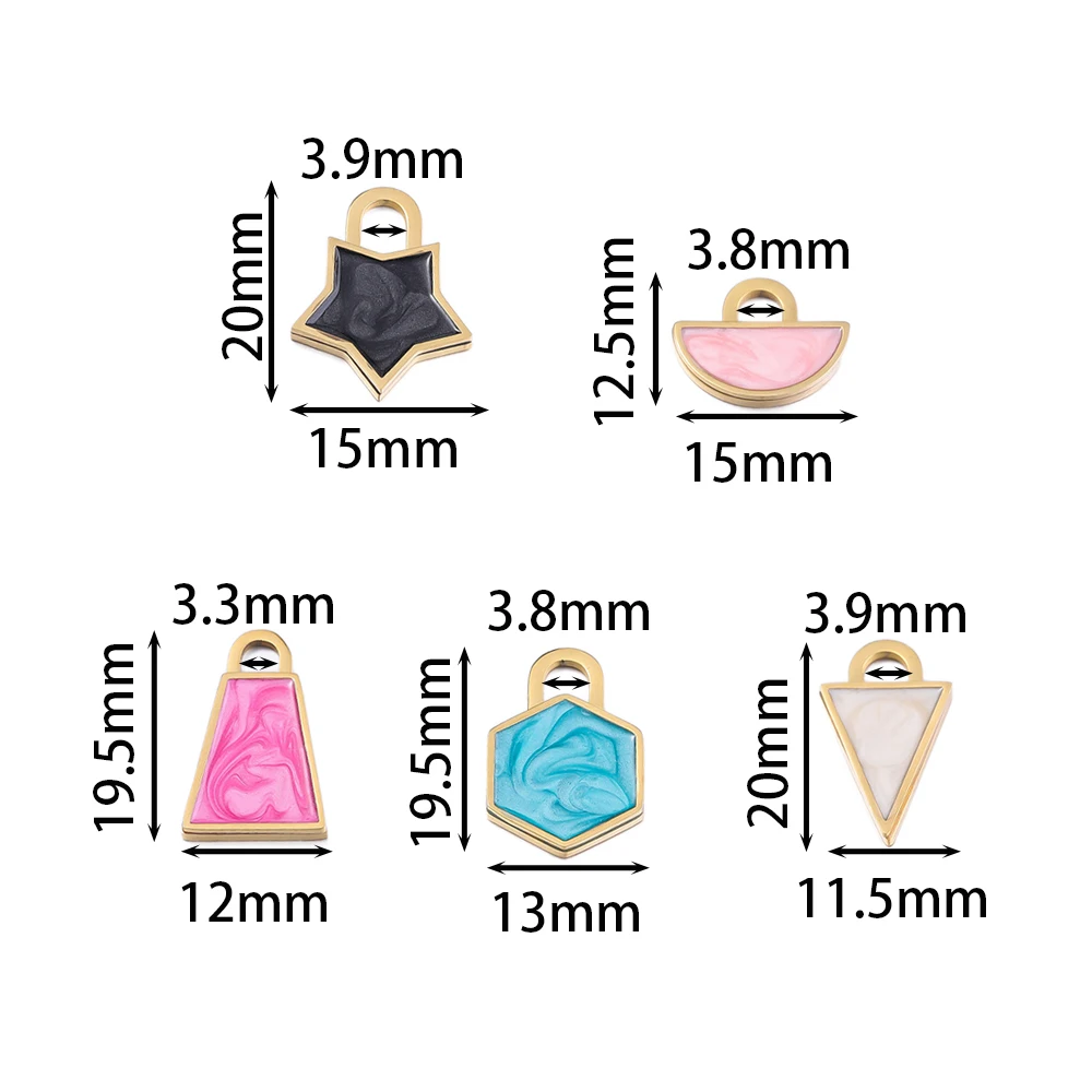 

2Piece/Pack Stainless Steel Geometric Pattern Shape Pendants for DIY Women Earring Necklace Jewelry Making Accessories