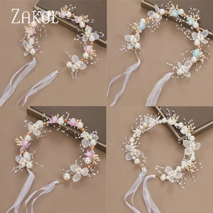 Zakol-sweet romantic nuptial pearl flower flower hit, garland headband, gift from the wedding jewelry 8 Main Perola Sales - №1