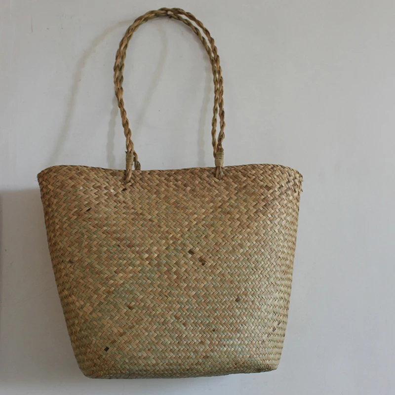 Handmade Women's Handbags Bamboo Woven Female Shoulder Bag Summer Straw Beach Bags Shopper Baskets Bohemian Rattan Tote Bag