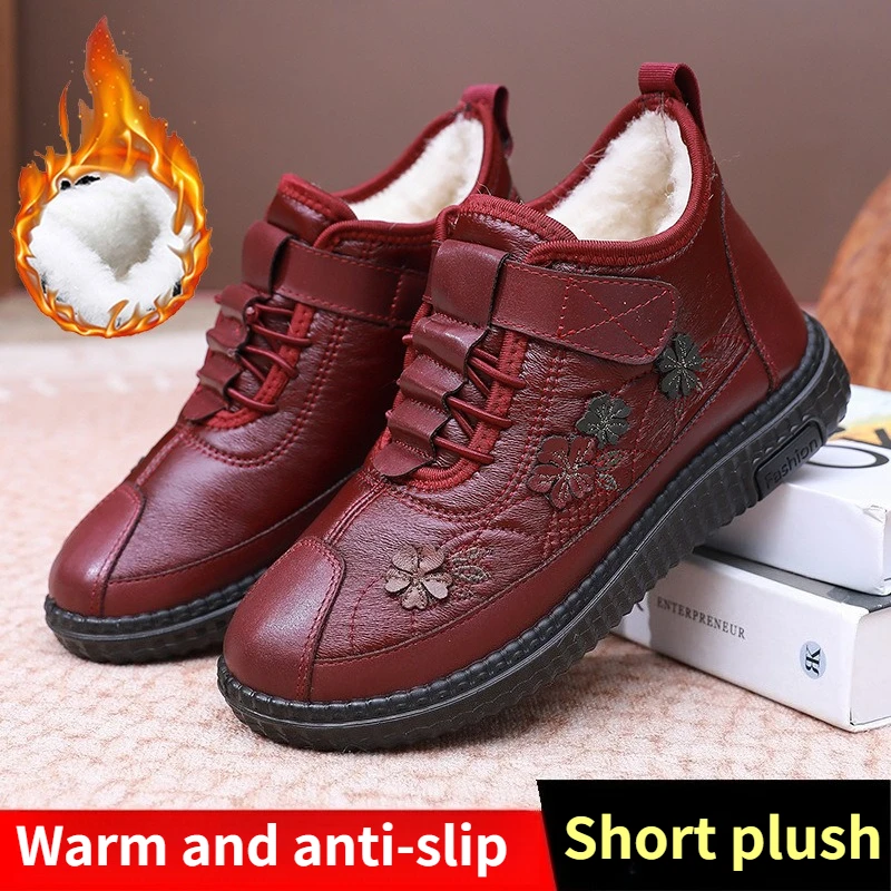 

Хлопковые женские ботинки, зимняя теплая женская обувь, легкие зимние нескользящие хлопковые ботинки, женская мягкая теплая женская обувь на плоской подошве