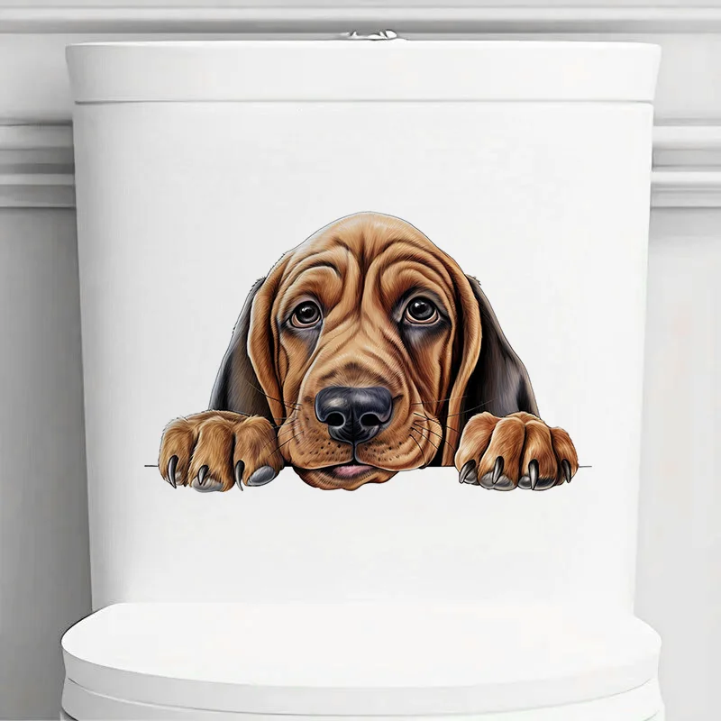 

DK105B# Bloodhound Dog Toilet Stickers, Bright Wall for Home, Cabinet, Door,Decoration, Vinyl Car Decals, Outdoor Indoor Use