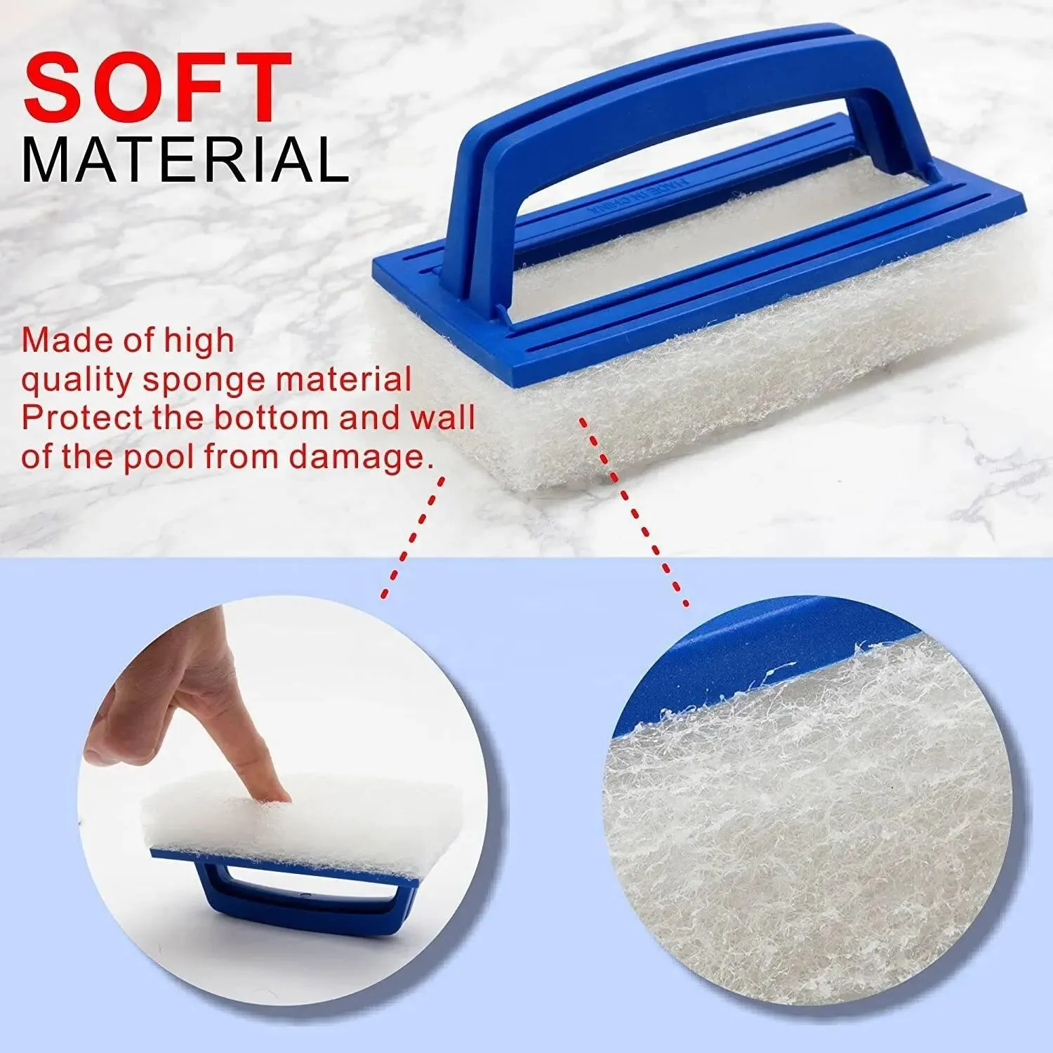 Pool Wall Cleaning Brush Waterline Scrubber Cleaning Pool Hot Spring Swimming Pool Spa Tub Accessory Sponge Brush Pools Cleaner