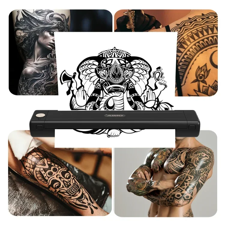 AIMO New Product M08E-WS Explosion Tattoo Flexible Tattoo Printer A4 Adult Temporary Tattoos