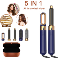 5 In 1 Hair Dryer Hot Air Comb Professional Hair Straightener Curling Iron Styling Tool For Salon And Home Use
