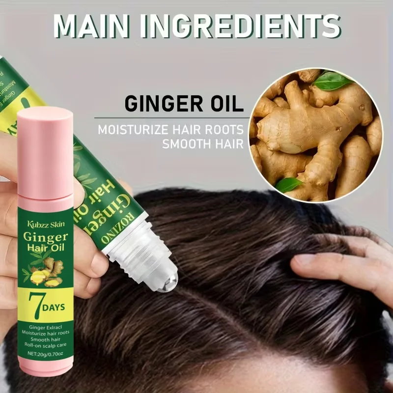 

7-Day Ginger Hair Care Essential Oil, Scalp Strengthening Serum, Nourishes, Repairs, Soothes, Controls Oil and Adds Volume, Rem