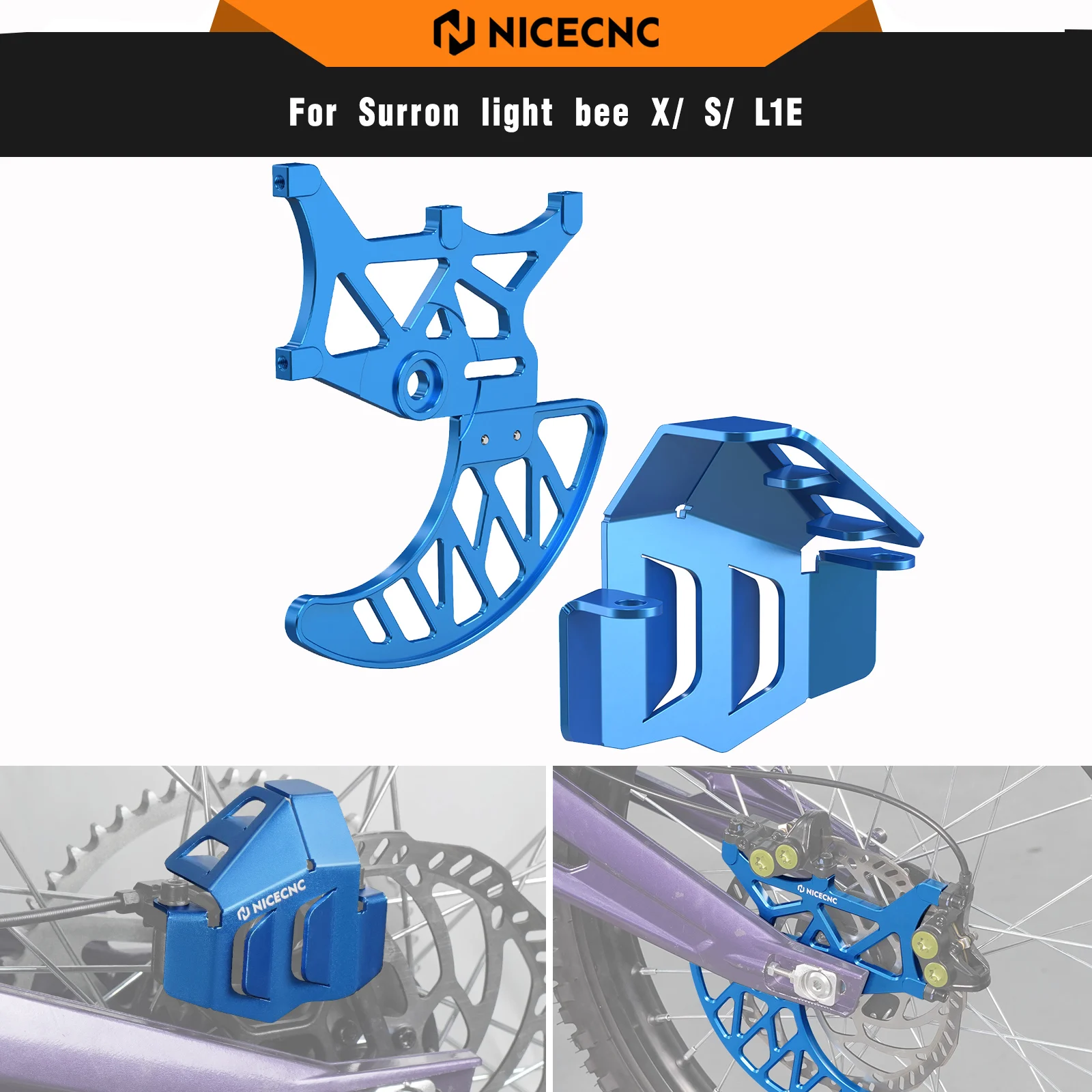 

NICECNC Rear Brake Disc Guard & Rear Brake Caliper Guard For Surron light bee X light bee S L1E Segway X160 Segway X260 Sur-ron