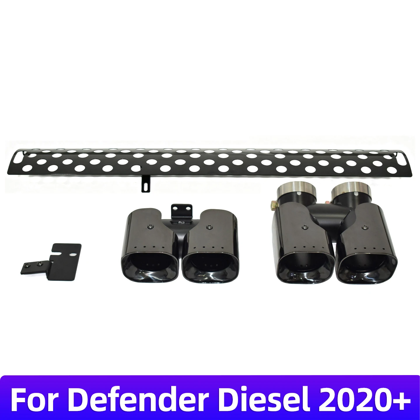 DEX Stainless Steel Black Exhaust Tips Muffler Nozzle for  2020-2025 Land Rover Defender Diesel 2.0T 3.0T