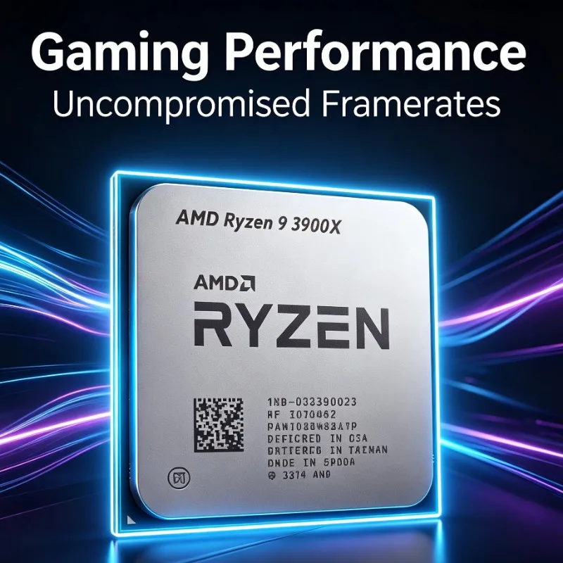 R9 3900X AMD Ryzen9 Processor Socket AM4 3.8GHz Base 12-Core 24-Thread Tray CPU No Cooler