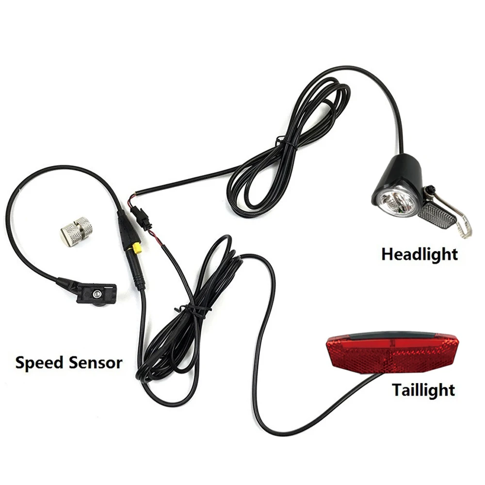 

6-60V Electric Bike Lights Headlight Taillight Speed Transmitter 180cm Cable For Tongsheng Tsdz2 Mid Drive Motor Bicycle Lamp