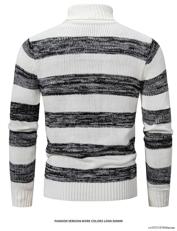 High Quality Men's New Autumn and Winter Casual Warm Neck Sweater Knit Pullover Warm Tops Knitted sweater Bottoming Shirt