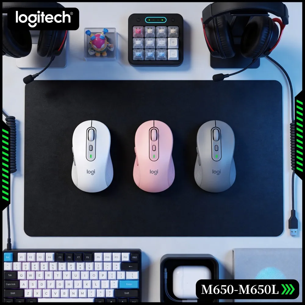 Logitech M650/M650L Signature Mouse - Wireless, Dual Connectivity, 5 Programmable Buttons, 4000 DPI Tracking