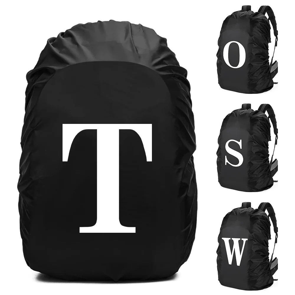 Foldable White Letter Series 20-70L Multipurpose Backpack Cover Protective Cover Rainy Day Skiing Climbing Hiking Backpack Cover