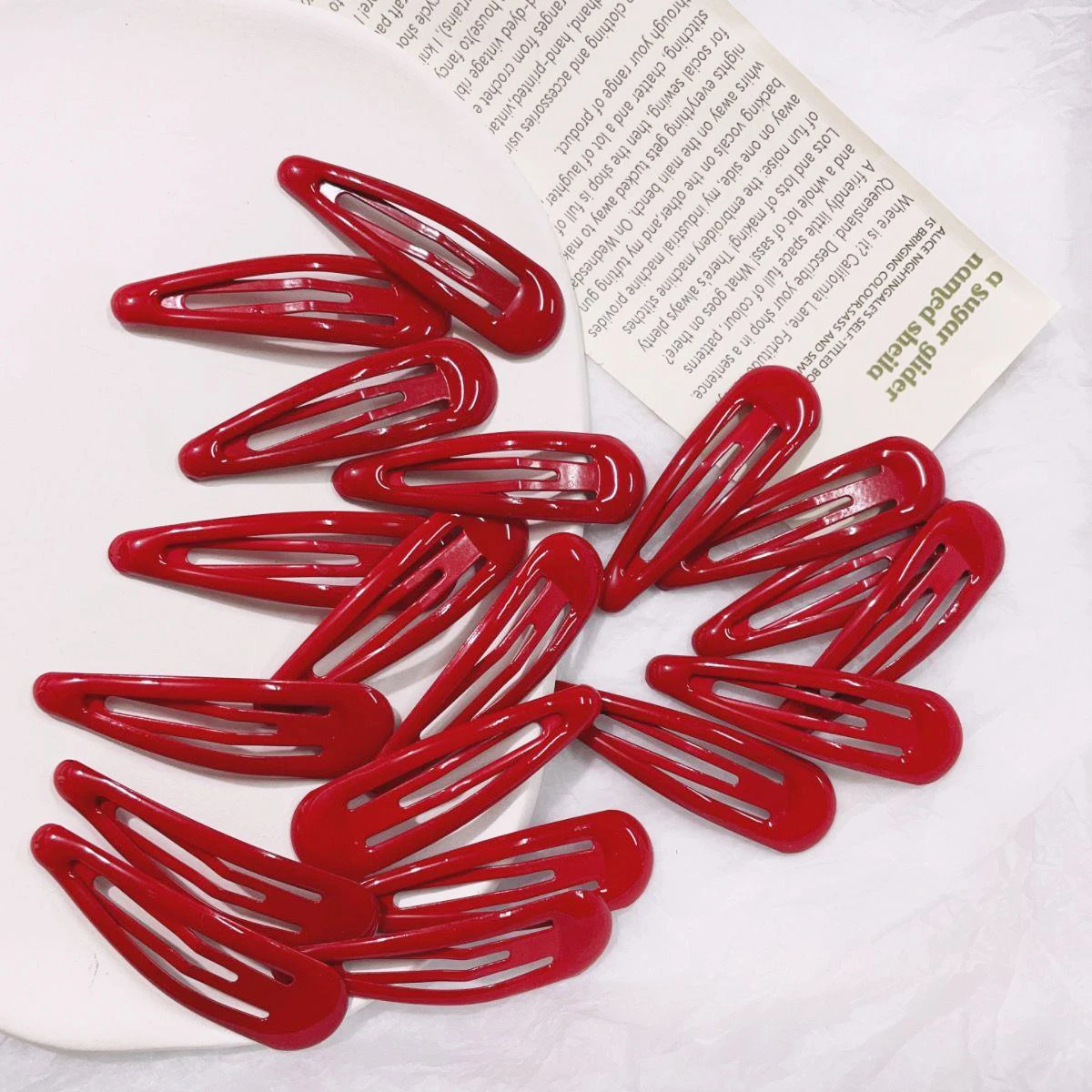 Red Lucky Stars Hair Clips