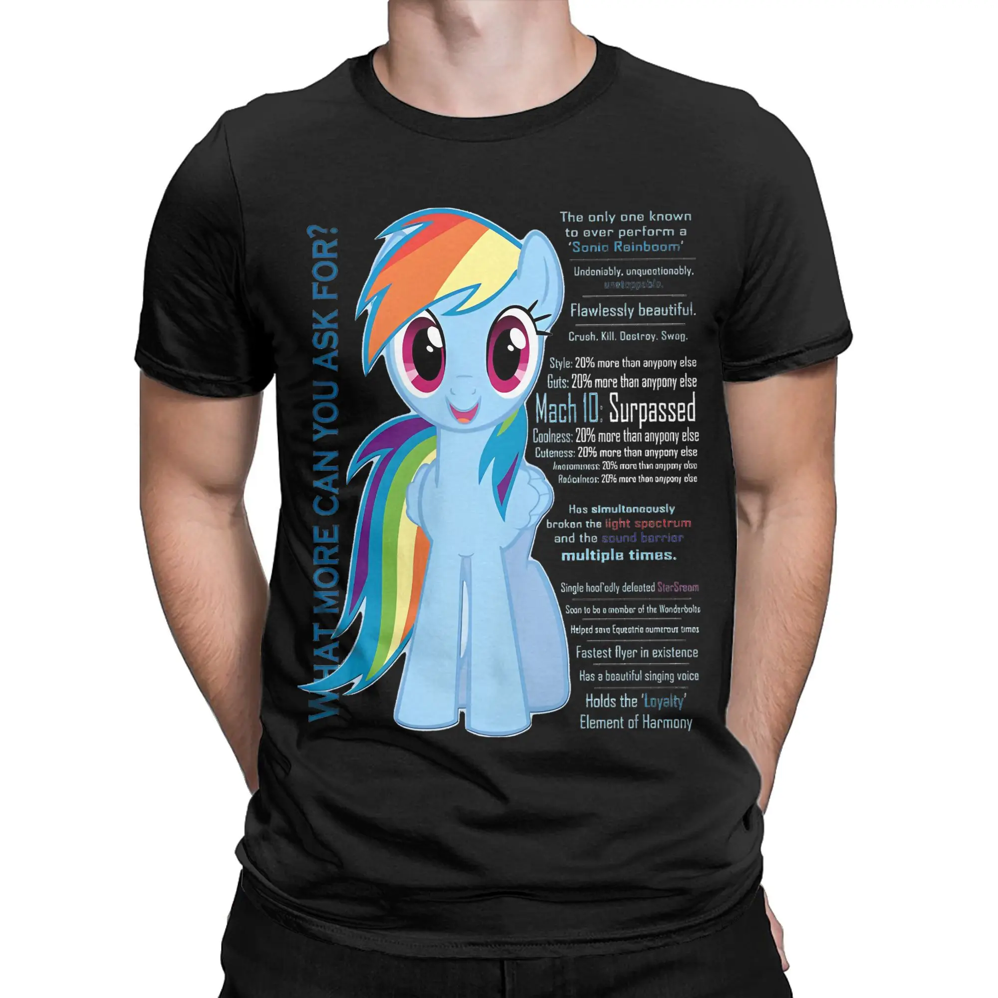 What Else Ask for Rainbow Dash MLP T Shirt for Men Women 100% Cotton Funny T-Shirt Crewneck Tees Short Sleeve Clothing Gift Idea