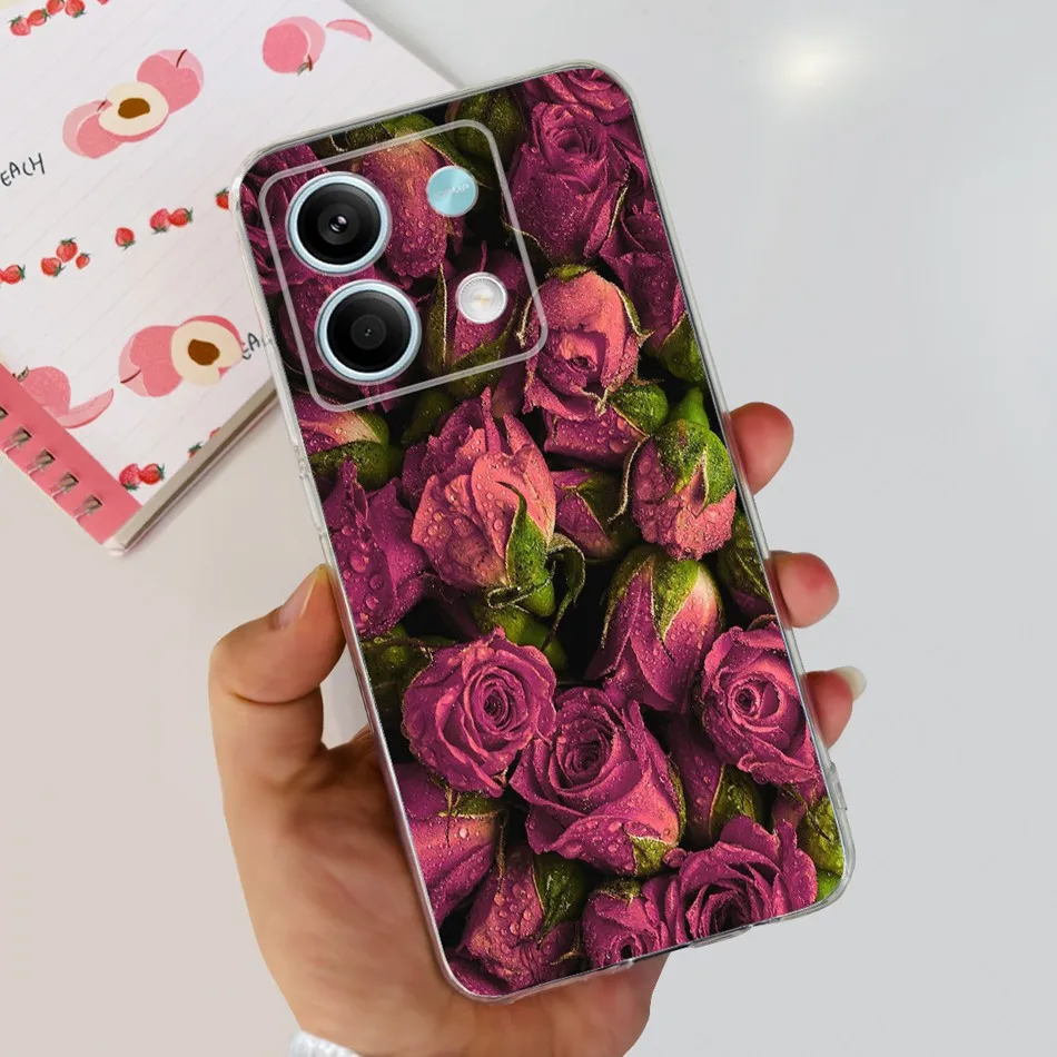 Dla Xiaomi Redmi Note 13 4G etui Redmi Note 13 Pro 4G globalne śliczne miękkie silikonowe etui z TPU do Redmi Note13 13Pro 4G