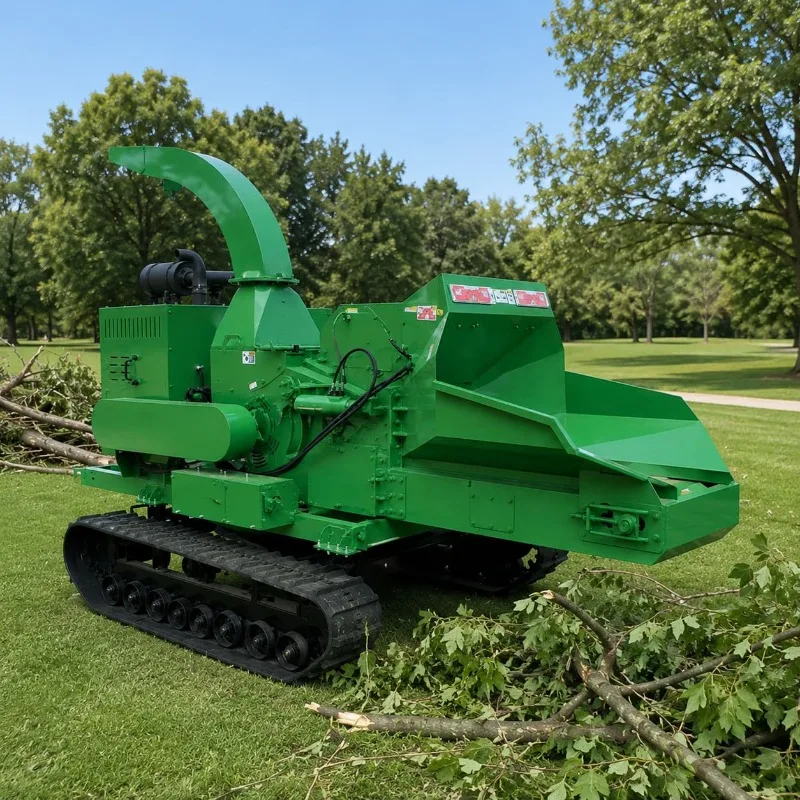 Tracked Mobile Wood Chipper Customized Heavy Duty Drum Type Shredder for Biomass Fuel Garden Waste Recycling